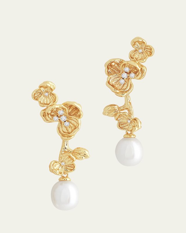 Orchid Pearl Drop Earrings